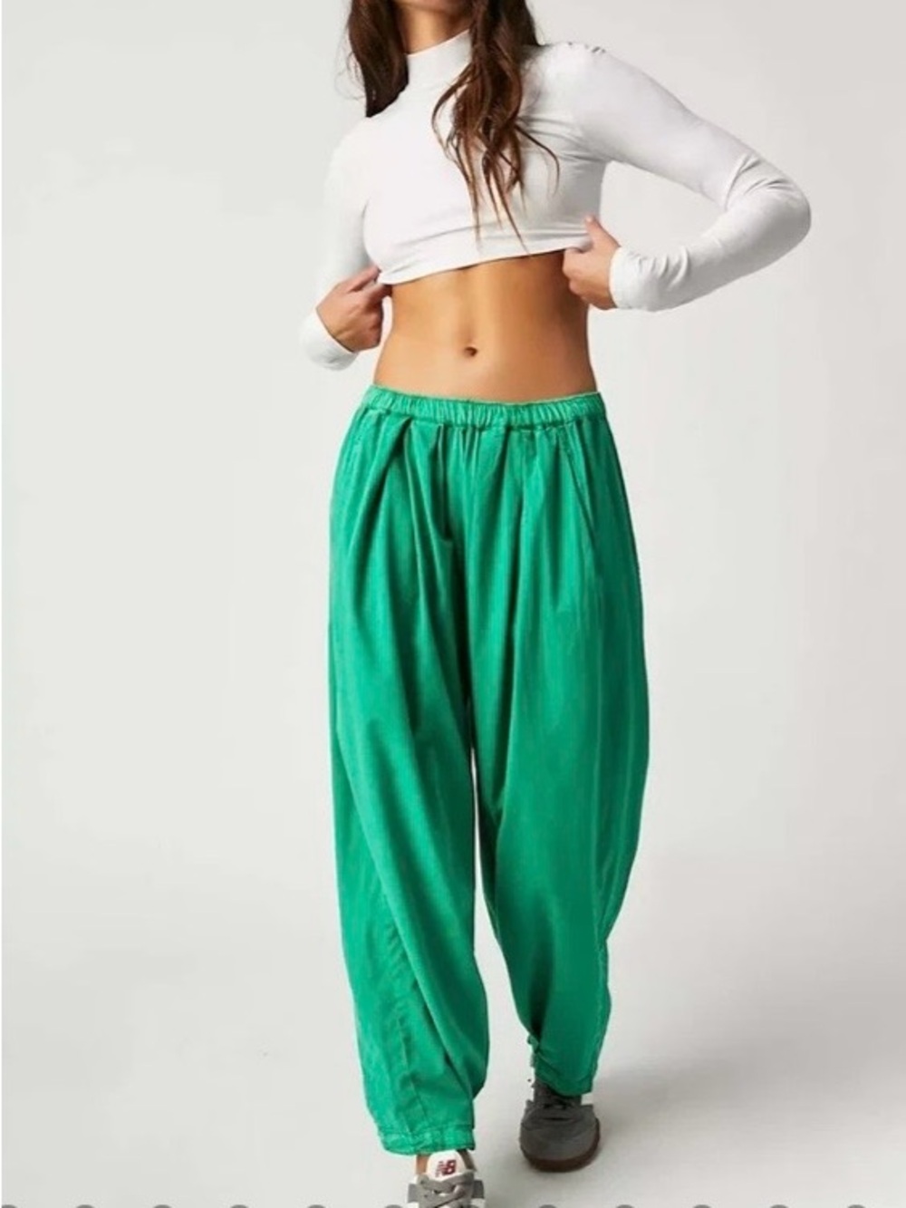 Free People To The Sky Green Parachute Pants Size Small